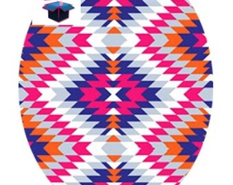 1 cabochon glass 25mm x 18mm Indian fabric theme