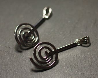 1pc - Apprêt Bélière Porte Donut Métal Argenté Spirale 44mm - 8741140020689