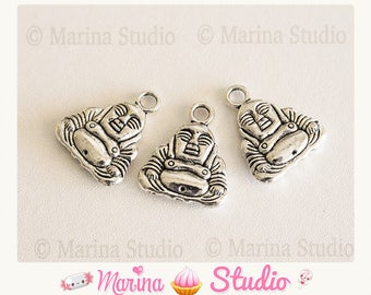 2 breloques bouddha argent 20x17mm