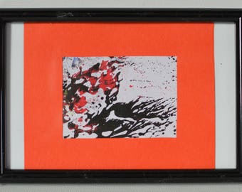 One design white black and red glass framed