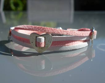 Pink suede bracelet