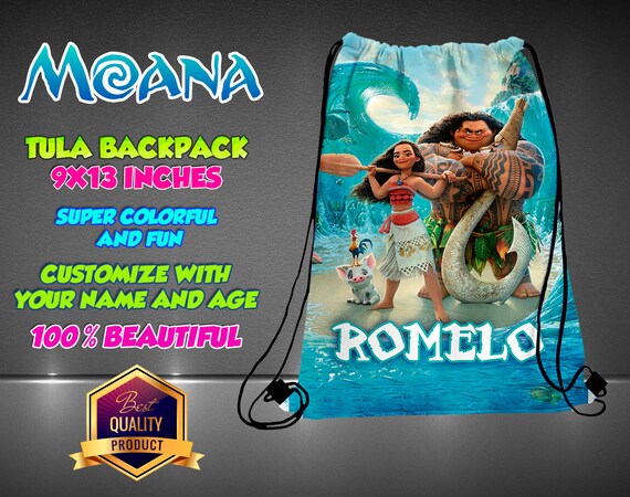 Moana Birthday, Moana Party Personalized Drawstring Backpack - Kids Personalized Gift Handbag Backpack Bag Canvas Handbag Hip Bag Handbag Il_570xn