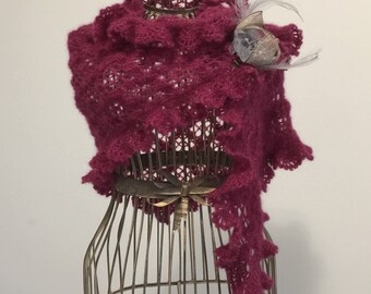 Tip/shawl yarn mohair/silk Peony
