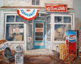OIl Painting General Store Old Stuff