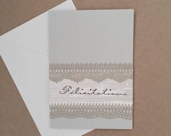 Congratulations birth or marriage - lace series card