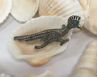 Vintage sterling roadrunner pin