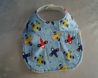 Blue airplane bib for baby