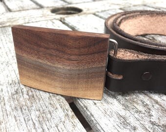 Wood Belt Buckle (Walnut)