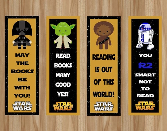 Star Wars Bookmarks Star Wars Book Star Wars Favor Star