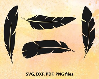 Feather SVG File | Feather Cut File | Feather studio | Feather Dxf | Feather Vector | Feather Svg | Feathers Clipart | Instant Download