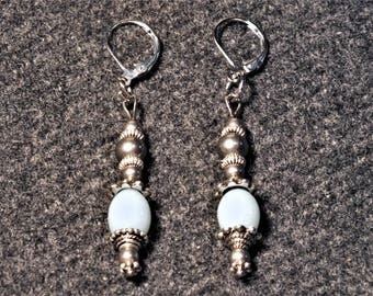 Pale Blue Classic Style Dangle Earrings - Amazonite