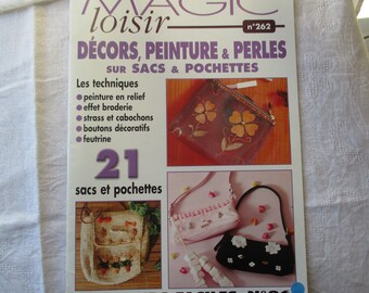 paper beads and rhinestones on bags and pouches