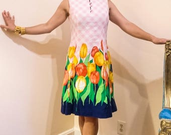 Summertime Fun! 1960s Tulip Dress M