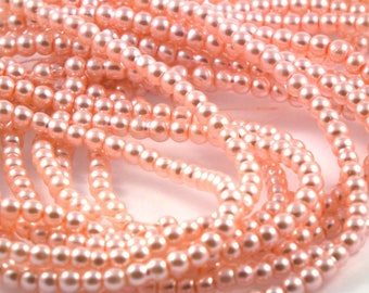 X 25 pearls Pink salmon 3mm