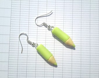 Small pencil earrings handmade polymer clay ❤ ❤