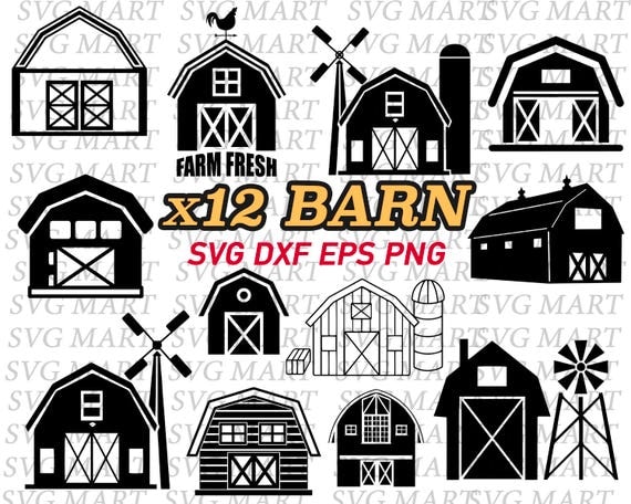 barn svg farm svg farm barn svg dxf png eps printable