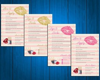 LipSense Tips and Tricks Card , LipSense Application Card, SeneGence Application Cards, Lipsense Business Cards, Digital Files LS01