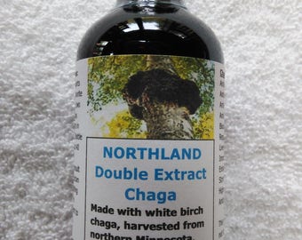 Free Shipping !!! 4 oz. Chaga Double Extract Tincture - 100 Proof Alcohol Extraction - 40 Day Supply !!! Free Priority Shipping