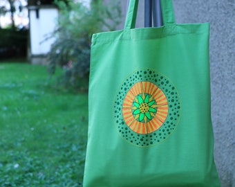 Tote bag unique, peint à la main, sac coton, sac cabas, sac shopping, sac de toile, sac de plage, sac à main, fleurs