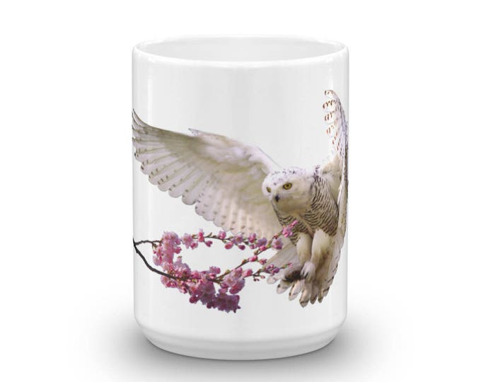 Owl In Flight Coffee Mug for Coffee Lovers, Gifts for All, Teachers, Mom or Dad, Friends, Co-workers, Animal Art, Wildlife, Great Gift Ideas