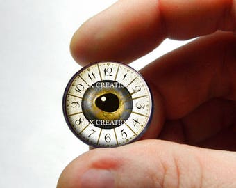 Glass Eyes - Steampunk Clockwork Fish Eye Glass Taxidermy Doll Eyes Cabochons - Pair or Single - You Choose Size
