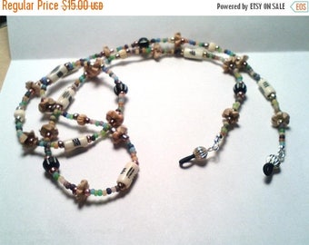 Beaded Eyeglass Lanyard, Eye Glass Lanyard, Seed & Bone Bead Eyeglass Lanyard, Seed and Bone Bead Eye Glass Lanyard, Seed Bead Lanyard