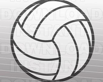 Volleyball SVG File Cutting Template - Clip Art for Commercial and Personal Use - Vector Art file for Cricut, SCAL, Cameo, Sizzix, Pazzles