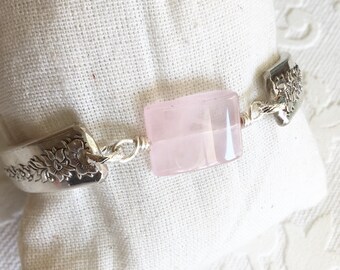 Pink Quartz Spoon Handle Bracelet