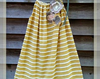 Goldenrod Mini Ruffles Girls Pillowcase Style Dress