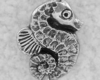 Green Girl Studios Seahorse Pewter Button