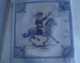 Counted Cross Stitch NeedlePoint Embroidery Needle Kit DMC Horse Sword Rider