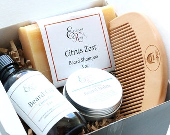 Gift for Him, Beard Kit, Beard Grooming Kit, Beard Oil, Beard Comb, Beard Shampoo, Beard Conditioner, Fathers Day Gift