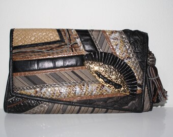 Carlo Fiori snake skin clutch purse