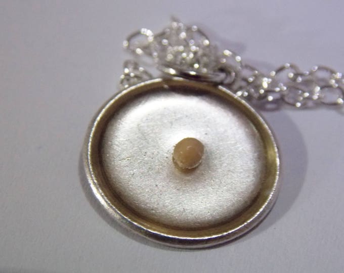 Mustard Seed of Faith...Antique Oxidized Sterling Silver Genuine Mustard Seed Round Pendant, Faith Necklace, Mustard Seed Charm Necklace