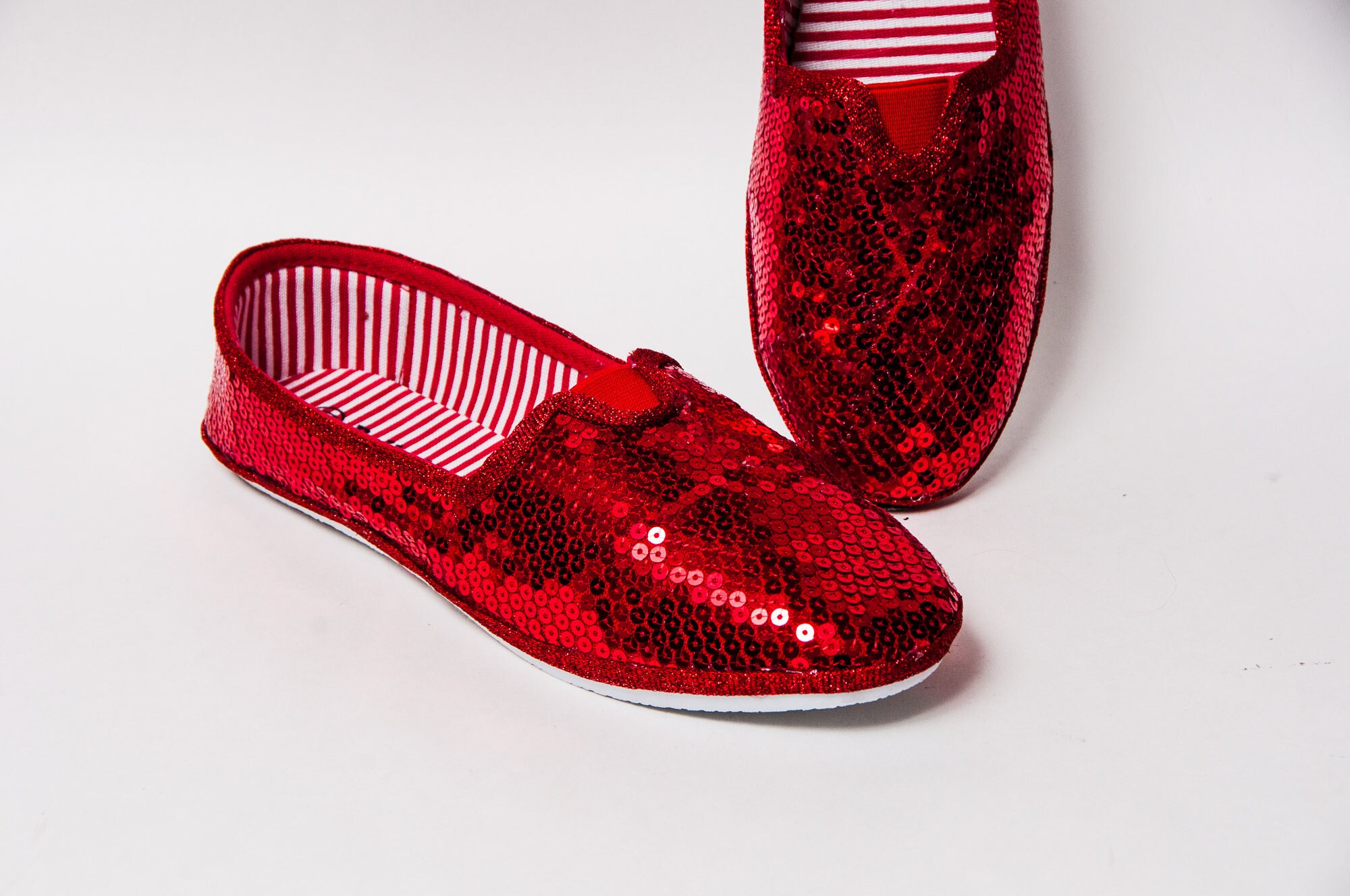 Sequin Red Alpargata Canvas Classics Slip On Shoes