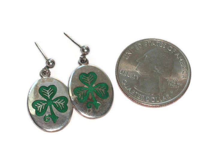 Celtic Sterling Shamrock Dangle Earrings with Posts Signed Tara Ware Pierced Vintage