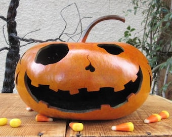 Halloween Gourd Jack O Lantern Primitive Pumpkin Decoration