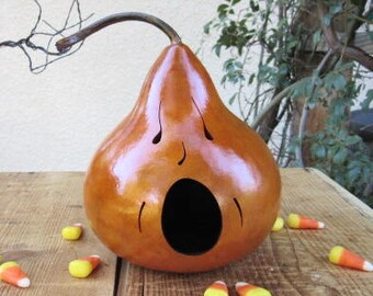 Halloween Gourd Jack O Lantern Primitive Pumpkin Decoration