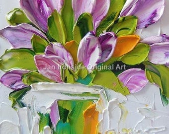 Purple Tulip painting, oil painting, original painting, bridal shower, wedding