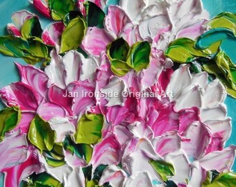 Pink painting, Impasto painting , Painting Original , art on Canvas , palette knife,