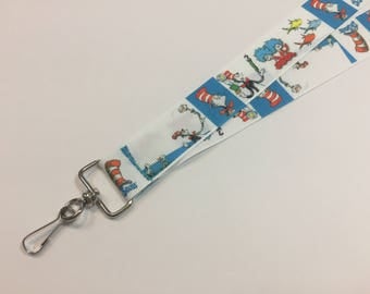 The Cat in the Hat from Dr Seuss ID Lanyard or clip to your cell phone or keys