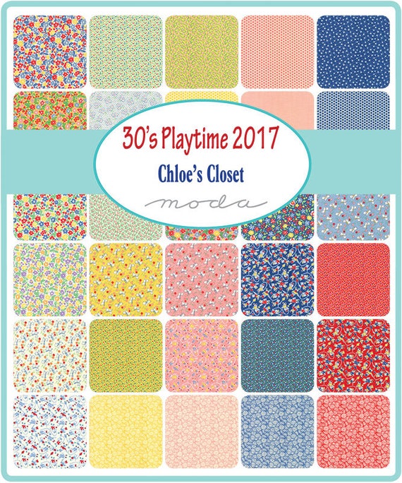 30s Playtime 2017 Charm Pack Chloe's Closet for Moda 30s Playtime 2017 Charm Pack Chloe's Closet for Moda