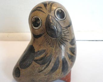 Vintage Hand Painted Mexican Pottery Bird