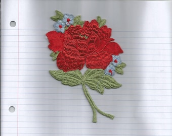 Large Red Rose Applique