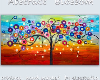 Sale Art, Painting, oil, Texture oil paintings, Colorful Home Art, modern wall painting, huge art abstract art canvas, Moody art, 48" x 24"