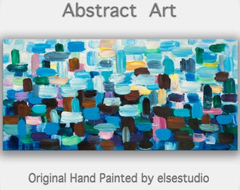Original oil Painting Abstract Painting 48" Canvas art, free dynamic Brushwork, fresh eye-catching focal point
