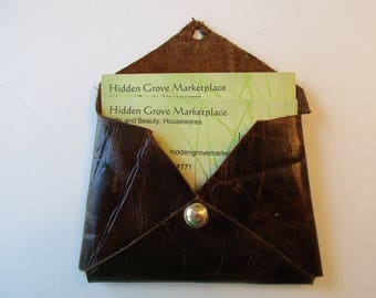 Leather-Mini-Wallet-Business-Card-Holder-Credit-Cards Brown