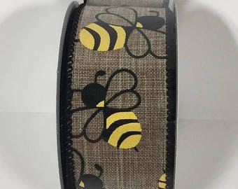 SUPPLY SALE 1.5 Inch Natural Bumble Bee Ribbon TR56209-15