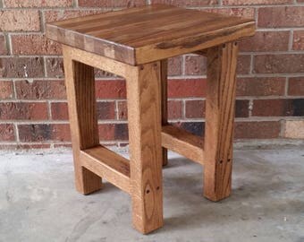 Wood Stool, Wood Side Table, Rustic Wood Stool, Reclaimed Wood, Side Table