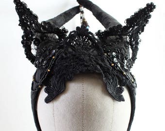 Ready to Ship Maleficent Horned Miyu Decay Headdress